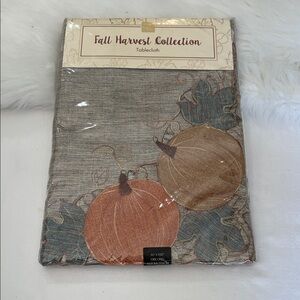 Home Wear Fall Harvest Collection Pumpkin Gardenia Oblong 60” x 102” Tablecloth.